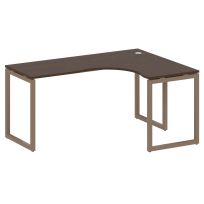Metal System Quattro Стол криволинейный правый на О-образном м/к 40БО.СА-4 (R) Акация/Антрацит металл 1600*1200*750