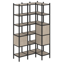 Loft Угловой внутренний стеллаж наборный VR.L-35 Тиквуд тёмный/Белый металл 1278×862×2280 Loft Угловой внутренний стеллаж наборный VR.L-35 Тиквуд тёмный/Белый металл 1278×862×2280