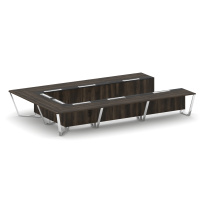 Стол для переговоров П-образный Steel Meet MM-PR.B.SP-15P / Тиквуд Светлый – Графит Глянец – Нержавеющая Сталь – Хром / 4800×3200×750 Стол для переговоров П-образный Steel Meet MM-PR.B.SP-15P / Тиквуд Светлый – Графит Глянец – Нержавеющая Сталь – Хром / 4800×3200×750