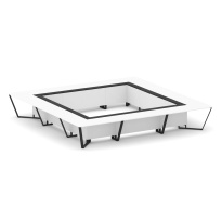 Стол для переговоров квадратный Steel Meet KM-PR.B.SP-24K / Тиквуд Светлый – Графит Глянец – Металл Черный / 4800×4800×750 Стол для переговоров квадратный Steel Meet KM-PR.B.SP-24K / Тиквуд Светлый – Графит Глянец – Металл Черный / 4800×4800×750