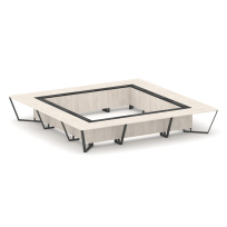 Стол для переговоров квадратный Steel Meet KM-PR.B.SP-24K / Тиквуд Светлый – Графит Глянец – Металл Антрацит / 4800×4800×750 Стол для переговоров квадратный Steel Meet KM-PR.B.SP-24K / Тиквуд Светлый – Графит Глянец – Металл Антрацит / 4800×4800×750