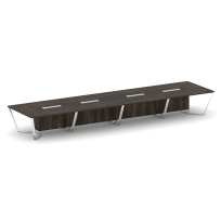 Стол для переговоров прямоугольный Steel Meet MM-PR.B.SP-20 / Тиквуд Светлый – Графит Глянец – Нержавеющая Сталь – Хром / 6400×1600×750 Стол для переговоров прямоугольный Steel Meet MM-PR.B.SP-20 / Тиквуд Светлый – Графит Глянец – Нержавеющая Сталь – Хром / 6400×1600×750