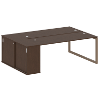 Metal System Quattro Р. ст. с шкафом-купе на О-образном м/к 50БО.РС-СШК-1.5 Т Акация/Антрацит металл 2210*1475*750