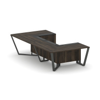 Стол для переговоров П-образный Steel Meet KM-PR.B.SP-07P / Тиквуд Светлый – Графит Глянец – Металл Антрацит / 1600×3200×750 Стол для переговоров П-образный Steel Meet KM-PR.B.SP-07P / Тиквуд Светлый – Графит Глянец – Металл Антрацит / 1600×3200×750
