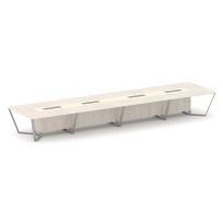 Стол для переговоров прямоугольный Steel Meet KM-PR.B.SP-20 / Тиквуд Светлый – Графит Глянец – Металл Серый / 6400×1600×750 Стол для переговоров прямоугольный Steel Meet KM-PR.B.SP-20 / Тиквуд Светлый – Графит Глянец – Металл Серый / 6400×1600×750