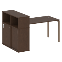 Metal System Quattro Стол офисный с шкафом-купе на П-образном м/к 40БП.РС-СШК-3.3 Т Вяз/Мокко металл 1810×1120×1098