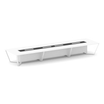 Стол для переговоров прямоугольный Steel Meet KM-PR.B.SP-18 / Тиквуд Светлый – Графит Глянец – Металл Белый / 6000×1600×750 Стол для переговоров прямоугольный Steel Meet KM-PR.B.SP-18 / Тиквуд Светлый – Графит Глянец – Металл Белый / 6000×1600×750