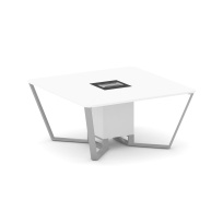 Стол для переговоров квадратный Steel Meet KM-PR.B.SP-08 / Тиквуд Светлый – Графит Глянец – Металл Серый / 1600×1600×750 Стол для переговоров квадратный Steel Meet KM-PR.B.SP-08 / Тиквуд Светлый – Графит Глянец – Металл Серый / 1600×1600×750