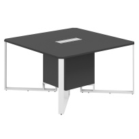 Стол для переговоров Spider 1400х1400х750 / Столешница: Антрацит, Подстолье: Антрацит, Металлокаркас: Антрацит, Лючок: Серый / SP.0101.AN.AN.AN
