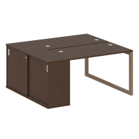 Metal System Quattro Р. ст. с шкафом-купе на О-образном м/к 50БО.РС-СШК-1.2 Т Акация/Антрацит металл 1610*1475*750