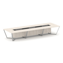 Стол для переговоров квадратный Steel Meet KM-PR.B.SP-16 / Тиквуд Светлый – Графит Глянец – Металл Серый / 4800×1600×750 Стол для переговоров квадратный Steel Meet KM-PR.B.SP-16 / Тиквуд Светлый – Графит Глянец – Металл Серый / 4800×1600×750