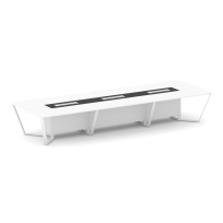 Стол для переговоров квадратный Steel Meet KM-PR.B.SP-16 / Тиквуд Светлый – Графит Глянец – Металл Белый / 4800×1600×750 Стол для переговоров квадратный Steel Meet KM-PR.B.SP-16 / Тиквуд Светлый – Графит Глянец – Металл Белый / 4800×1600×750