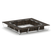Стол для переговоров квадратный Steel Meet MM-PR.B.SP-24K / Тиквуд Светлый – Графит Глянец – Нержавеющая Сталь – Хром / 4800×4800×750 Стол для переговоров квадратный Steel Meet MM-PR.B.SP-24K / Тиквуд Светлый – Графит Глянец – Нержавеющая Сталь – Хром / 4800×4800×750