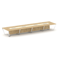 Стол для переговоров прямоугольный Steel Meet MM-PR.B.SP-20 / Тиквуд Светлый – Графит Глянец – Нержавеющая Сталь – Хром / 6400×1600×750 Стол для переговоров прямоугольный Steel Meet MM-PR.B.SP-20 / Тиквуд Светлый – Графит Глянец – Нержавеющая Сталь – Хром / 6400×1600×750