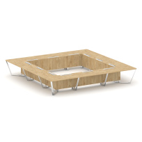 Стол для переговоров квадратный Steel Meet MD-PR.B.SP-24K / Тиквуд Светлый – Нержавеющая Сталь – Хром / 4800×4800×750 Стол для переговоров квадратный Steel Meet MD-PR.B.SP-24K / Тиквуд Светлый – Нержавеющая Сталь – Хром / 4800×4800×750