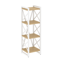 Loft Стеллаж на регулируемых опорах-4 полки VR.L-MST.O-4.4 Тиквуд тёмный/Чёрный металл 400×400×1280 Loft Стеллаж на регулируемых опорах-4 полки VR.L-MST.O-4.4 Тиквуд тёмный/Чёрный металл 400×400×1280