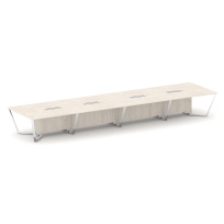 Стол для переговоров прямоугольный Steel Meet MD-PR.B.SP-20 / Тиквуд Светлый – Нержавеющая Сталь – Хром / 6400×1600×750 Стол для переговоров прямоугольный Steel Meet MD-PR.B.SP-20 / Тиквуд Светлый – Нержавеющая Сталь – Хром / 6400×1600×750