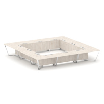 Стол для переговоров квадратный Steel Meet MD-PR.B.SP-24K / Тиквуд Светлый – Нержавеющая Сталь – Хром / 4800×4800×750 Стол для переговоров квадратный Steel Meet MD-PR.B.SP-24K / Тиквуд Светлый – Нержавеющая Сталь – Хром / 4800×4800×750