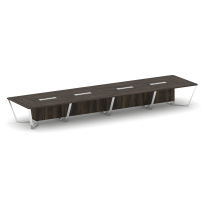 Стол для переговоров прямоугольный Steel Meet MD-PR.B.SP-20 / Тиквуд Светлый – Нержавеющая Сталь – Хром / 6400×1600×750 Стол для переговоров прямоугольный Steel Meet MD-PR.B.SP-20 / Тиквуд Светлый – Нержавеющая Сталь – Хром / 6400×1600×750
