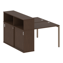 Metal System Quattro Р. ст. с шкафом-купе на П-образном м/к 40БП.РС-СШК-2.1 Т Акация/Антрацит металл 1410*1475*1098