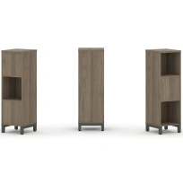 Стеллаж-перегородка двухсторонний средний трёхъярусный Style Project SN.NSD-311 Тиквуд Светлый/Металл Белый 387×400×1248