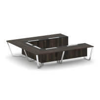 Стол для переговоров П-образный Steel Meet MM-PR.B.SP-11P / Тиквуд Светлый – Графит Глянец – Нержавеющая Сталь – Хром / 3200×3200×750 Стол для переговоров П-образный Steel Meet MM-PR.B.SP-11P / Тиквуд Светлый – Графит Глянец – Нержавеющая Сталь – Хром / 3200×3200×750