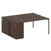 Metal System Quattro Р. ст. с шкафом-купе на П-образном м/к 40БП.РС-СШК-1.3 Т Акация/Антрацит металл 1810*1475*750