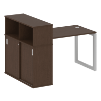 Metal System Quattro Стол офисный с шкафом-купе на О-образном м/к 50БО.РС-СШК-3.2 Т Вяз/Мокко металл 1610×1120×1098 Metal System Quattro Стол офисный с шкафом-купе на О-образном м/к 50БО.РС-СШК-3.2 Т Вяз/Мокко металл 1610×1120×1098