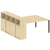Бенч-стол на П-образном м/к с опорным шкафом-купе Metal system quattro 40×40 БП.РС-СШК-4.5 Т Акация/Антрацит металл 2210*2332*1098 Бенч-стол на П-образном м/к с опорным шкафом-купе Metal system quattro 40×40 БП.РС-СШК-4.5 Т Акация/Антрацит металл 2210*2332*1098