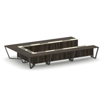 Стол для переговоров П-образный Steel Meet KM-PR.B.SP-15P / Тиквуд Светлый – Графит Глянец – Металл Антрацит / 4800×3200×750 Стол для переговоров П-образный Steel Meet KM-PR.B.SP-15P / Тиквуд Светлый – Графит Глянец – Металл Антрацит / 4800×3200×750