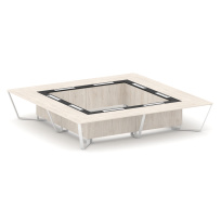 Стол для переговоров квадратный Steel Meet KM-PR.B.SP-20K2 / Тиквуд Светлый – Графит Глянец – Металл Белый / 4000×4000×750 Стол для переговоров квадратный Steel Meet KM-PR.B.SP-20K2 / Тиквуд Светлый – Графит Глянец – Металл Белый / 4000×4000×750
