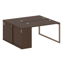 Metal System Quattro Р. ст. с шкафом-купе на О-образном м/к 40БО.РС-СШК-1.2 Т Акация/Антрацит металл 1610*1475*750