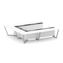 Стол для переговоров П-образный Steel Meet KM-PR.B.SP-11P / Тиквуд Светлый – Графит Глянец – Металл Серый / 3200×3200×750 Стол для переговоров П-образный Steel Meet KM-PR.B.SP-11P / Тиквуд Светлый – Графит Глянец – Металл Серый / 3200×3200×750