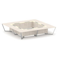 Стол для переговоров квадратный Steel Meet KM-PR.B.SP-20K2 / Тиквуд Светлый – Графит Глянец – Металл Серый / 4000×4000×750 Стол для переговоров квадратный Steel Meet KM-PR.B.SP-20K2 / Тиквуд Светлый – Графит Глянец – Металл Серый / 4000×4000×750