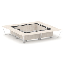 Стол для переговоров квадратный Steel Meet MM-PR.B.SP-20K2 / Тиквуд Светлый – Графит Глянец – Нержавеющая Сталь – Хром / 4000×4000×750 Стол для переговоров квадратный Steel Meet MM-PR.B.SP-20K2 / Тиквуд Светлый – Графит Глянец – Нержавеющая Сталь – Хром / 4000×4000×750