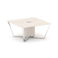 Стол для переговоров квадратный Steel Meet MD-PR.B.SP-08 / Тиквуд Светлый – Нержавеющая Сталь – Хром / 1600×1600×750 Стол для переговоров квадратный Steel Meet MD-PR.B.SP-08 / Тиквуд Светлый – Нержавеющая Сталь – Хром / 1600×1600×750