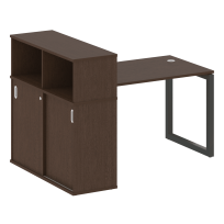 Metal System Quattro Стол офисный с шкафом-купе на О-образном м/к 50БО.РС-СШК-3.2 Т Вяз/Мокко металл 1610×1120×1098 Metal System Quattro Стол офисный с шкафом-купе на О-образном м/к 50БО.РС-СШК-3.2 Т Вяз/Мокко металл 1610×1120×1098