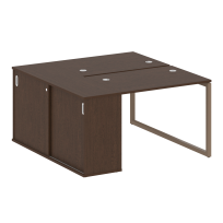 Metal System Quattro Р. ст. с шкафом-купе на О-образном м/к 40БО.РС-СШК-1.1 Т Акация/Антрацит металл 1410*1475*750