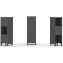 Стеллаж-перегородка двухсторонний средний трёхъярусный Style Project SN.NSD-311 Тиквуд Светлый/Металл Белый 387×400×1248