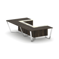 Стол для переговоров П-образный Steel Meet MM-PR.B.SP-07P / Тиквуд Светлый – Графит Глянец – Нержавеющая Сталь – Хром / 1600×3200×750 Стол для переговоров П-образный Steel Meet MM-PR.B.SP-07P / Тиквуд Светлый – Графит Глянец – Нержавеющая Сталь – Хром / 1600×3200×750