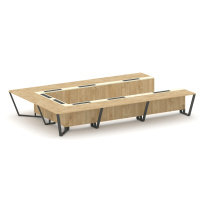 Стол для переговоров П-образный Steel Meet KM-PR.B.SP-15P / Тиквуд Светлый – Графит Глянец – Металл Антрацит / 4800×3200×750 Стол для переговоров П-образный Steel Meet KM-PR.B.SP-15P / Тиквуд Светлый – Графит Глянец – Металл Антрацит / 4800×3200×750