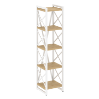 Loft Стеллаж на регулируемых опорах-5 полок VR.L-MST.O-5.4 Тиквуд тёмный/Чёрный металл 400×400×1650 Loft Стеллаж на регулируемых опорах-5 полок VR.L-MST.O-5.4 Тиквуд тёмный/Чёрный металл 400×400×1650