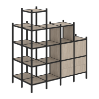 Loft Угловой внешний стеллаж наборный VR.L-58 Тиквуд тёмный/Белый металл 862×1694×1869 Loft Угловой внешний стеллаж наборный VR.L-58 Тиквуд тёмный/Белый металл 862×1694×1869