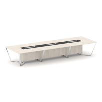Стол для переговоров прямоугольный Steel Meet MM-PR.B.SP-16 / Тиквуд Светлый – Графит Глянец – Нержавеющая Сталь – Хром / 4800×1600×750 Стол для переговоров прямоугольный Steel Meet MM-PR.B.SP-16 / Тиквуд Светлый – Графит Глянец – Нержавеющая Сталь – Хром / 4800×1600×750