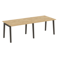 Onix Wood Стол переговорный (2 столешницы) OW.PRG-2.2 Белый бриллиант/Дуб светлый/Белый металл 2360*980*750 Onix Wood Стол переговорный (2 столешницы) OW.PRG-2.2 Белый бриллиант/Дуб светлый/Белый металл 2360*980*750