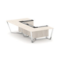 Стол для переговоров П-образный Steel Meet MM-PR.B.SP-07P / Тиквуд Светлый – Графит Глянец – Нержавеющая Сталь – Хром / 1600×3200×750 Стол для переговоров П-образный Steel Meet MM-PR.B.SP-07P / Тиквуд Светлый – Графит Глянец – Нержавеющая Сталь – Хром / 1600×3200×750