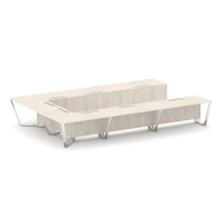 Стол для переговоров П-образный Steel Meet MD-PR.B.SP-15P / Тиквуд Светлый – Нержавеющая Сталь – Хром / 4800×3200×750 Стол для переговоров П-образный Steel Meet MD-PR.B.SP-15P / Тиквуд Светлый – Нержавеющая Сталь – Хром / 4800×3200×750