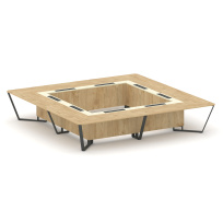 Стол для переговоров квадратный Steel Meet KM-PR.B.SP-20K2 / Тиквуд Светлый – Графит Глянец – Металл Антрацит / 4000×4000×750 Стол для переговоров квадратный Steel Meet KM-PR.B.SP-20K2 / Тиквуд Светлый – Графит Глянец – Металл Антрацит / 4000×4000×750