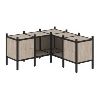 Loft Угловой внутренний стеллаж наборный VR.L-27 Тиквуд тёмный/Белый металл 1278×1278×636 Loft Угловой внутренний стеллаж наборный VR.L-27 Тиквуд тёмный/Белый металл 1278×1278×636