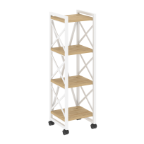 Loft Стеллаж на колесных опорах-4 полки VR.L-MST.K-4.4 Тиквуд тёмный/Чёрный металл 400×400×1334 Loft Стеллаж на колесных опорах-4 полки VR.L-MST.K-4.4 Тиквуд тёмный/Чёрный металл 400×400×1334